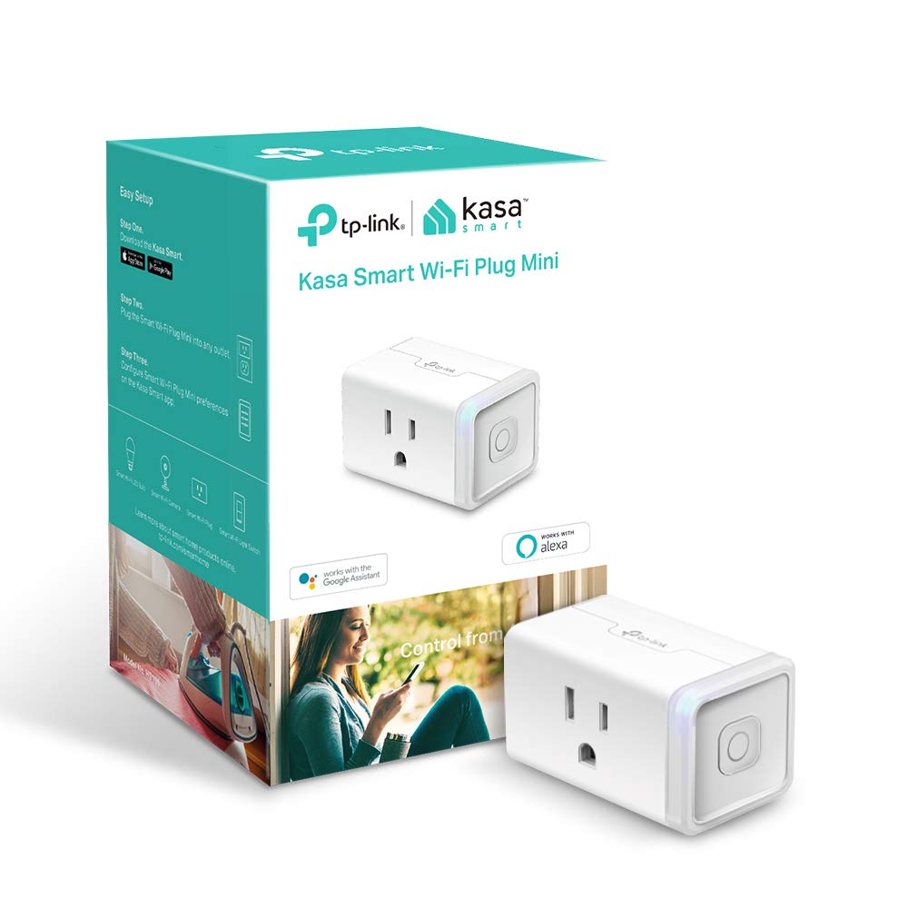 Kasa Smart Plug Mini by TP-Link (HS103P2) - Smart Home WiFi Outlet Works with Alexa, Echo and Google Home, No Hub Required, Remote Control, 2.4GHz WiFi Required, 15 Amp, UL Certified, 2-Pack, White