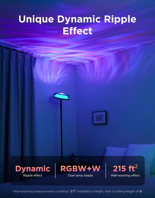 Govee Uplighter Floor Lamp for Living Room, RGBIC Ripple Projector, Smart Floor Lamp for Bedroom, Compatible with SmartThings, Matter, LED Modern Corner Floor Light, Warm Cool White Standing Lamp