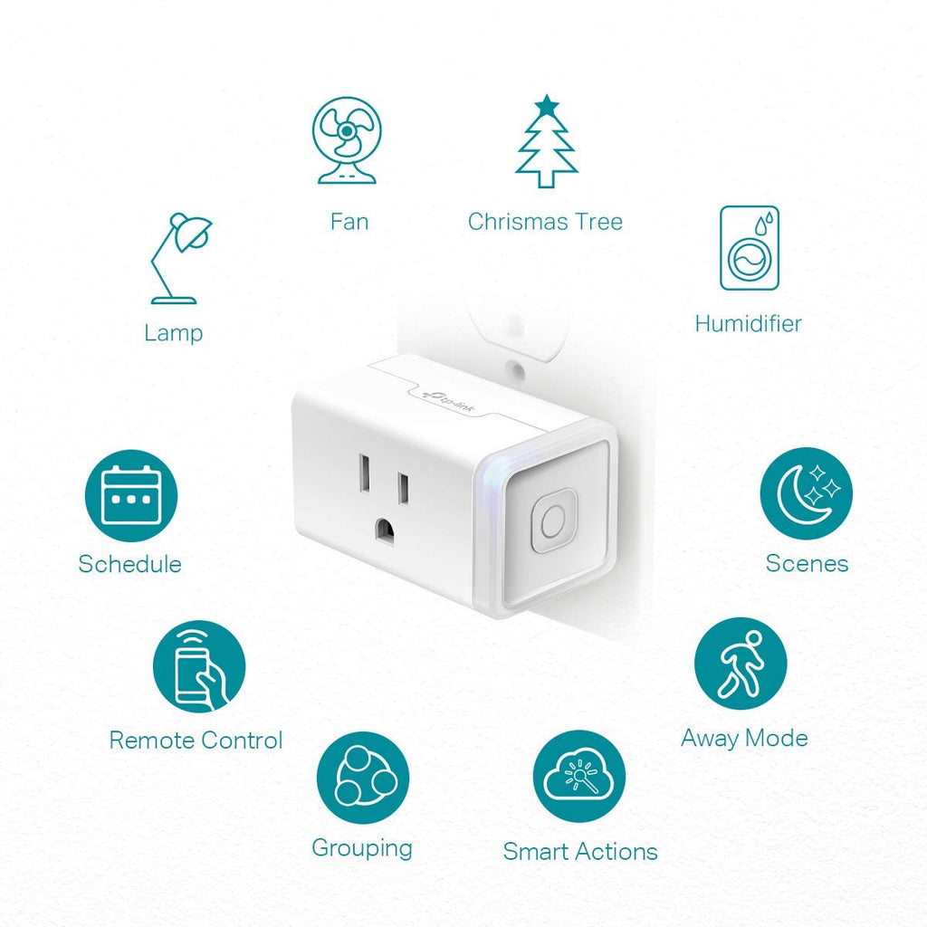 Kasa Smart Plug Mini by TP-Link (HS103P2) - Smart Home WiFi Outlet Works with Alexa, Echo and Google Home, No Hub Required, Remote Control, 2.4GHz WiFi Required, 15 Amp, UL Certified, 2-Pack, White