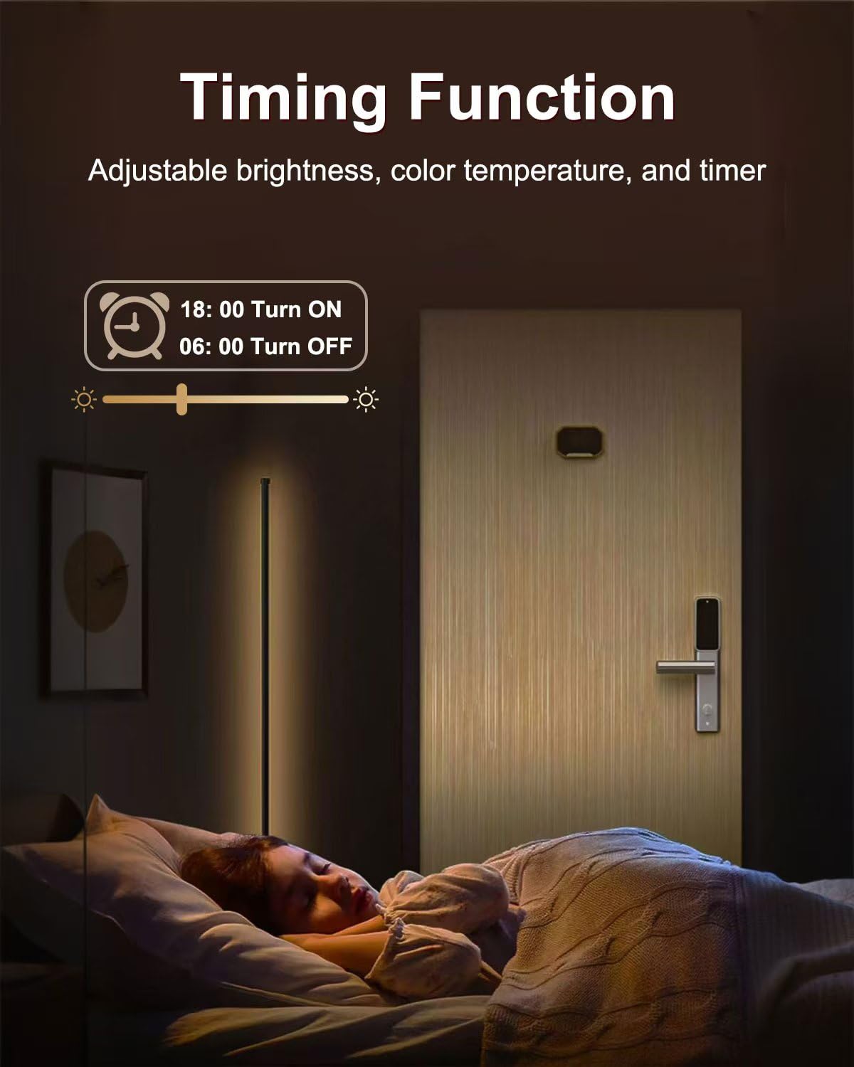 Keepsmile Smart RGB LED Corner Floor Lamp,172 LEDs Standing Lamps for Living Room with APP and Remote,Modern Floor Lamp with Music Sync and 16 Million Colors, Ambient Lighting for Bedroom Carbon Black