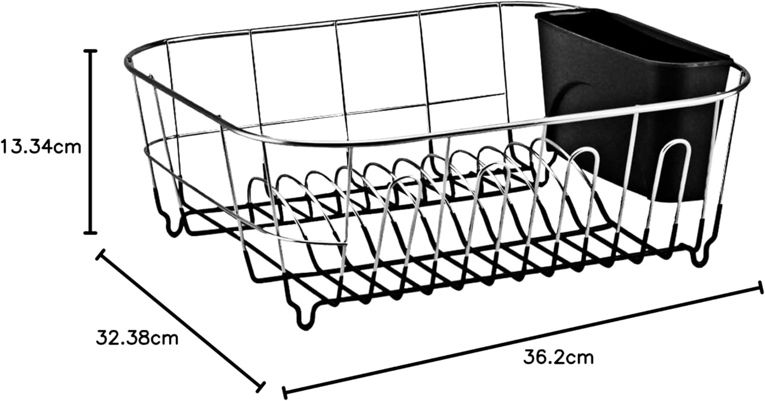 Deluxe Chrome-plated Steel Small Dish Drainers (Black)
