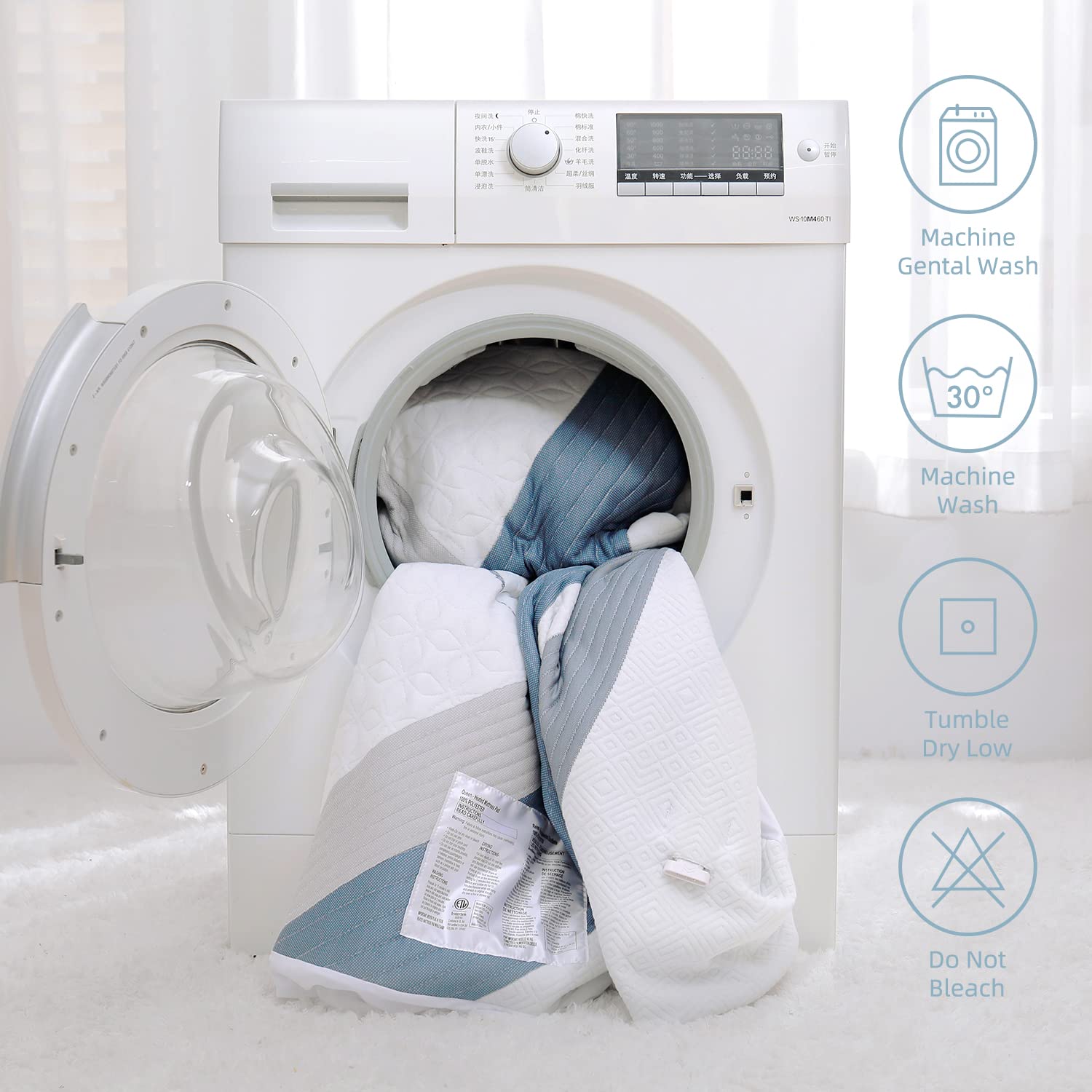 Gotcozy Heated Mattress Pad King Size Dual Control - Electric Mattress Pad Fit up to 15‘’ with 6 Heat Setting & 10 Hour Auto Off ETL Certified Machine Washable(White)