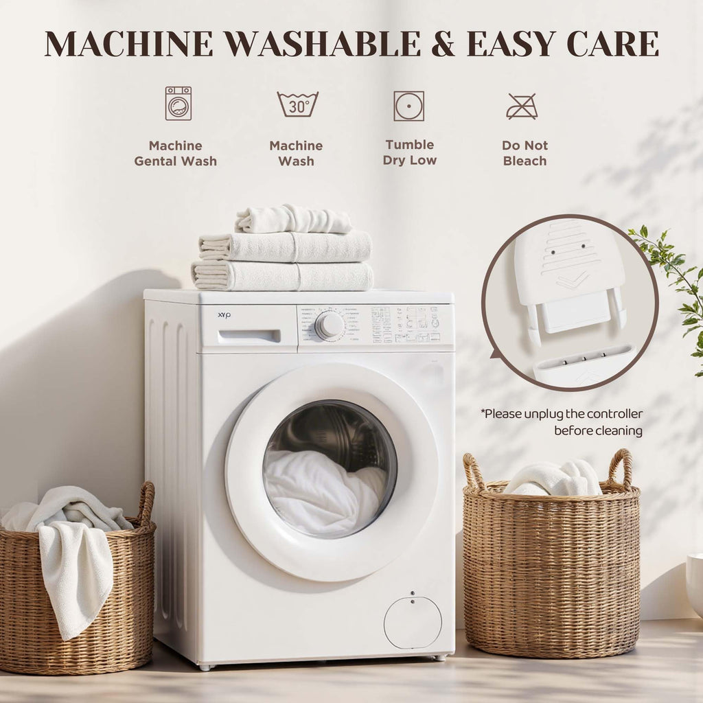 Gotcozy Heated Mattress Pad King Size Dual Control - Electric Mattress Pad Fit up to 15‘’ with 6 Heat Setting & 10 Hour Auto Off ETL Certified Machine Washable(White)