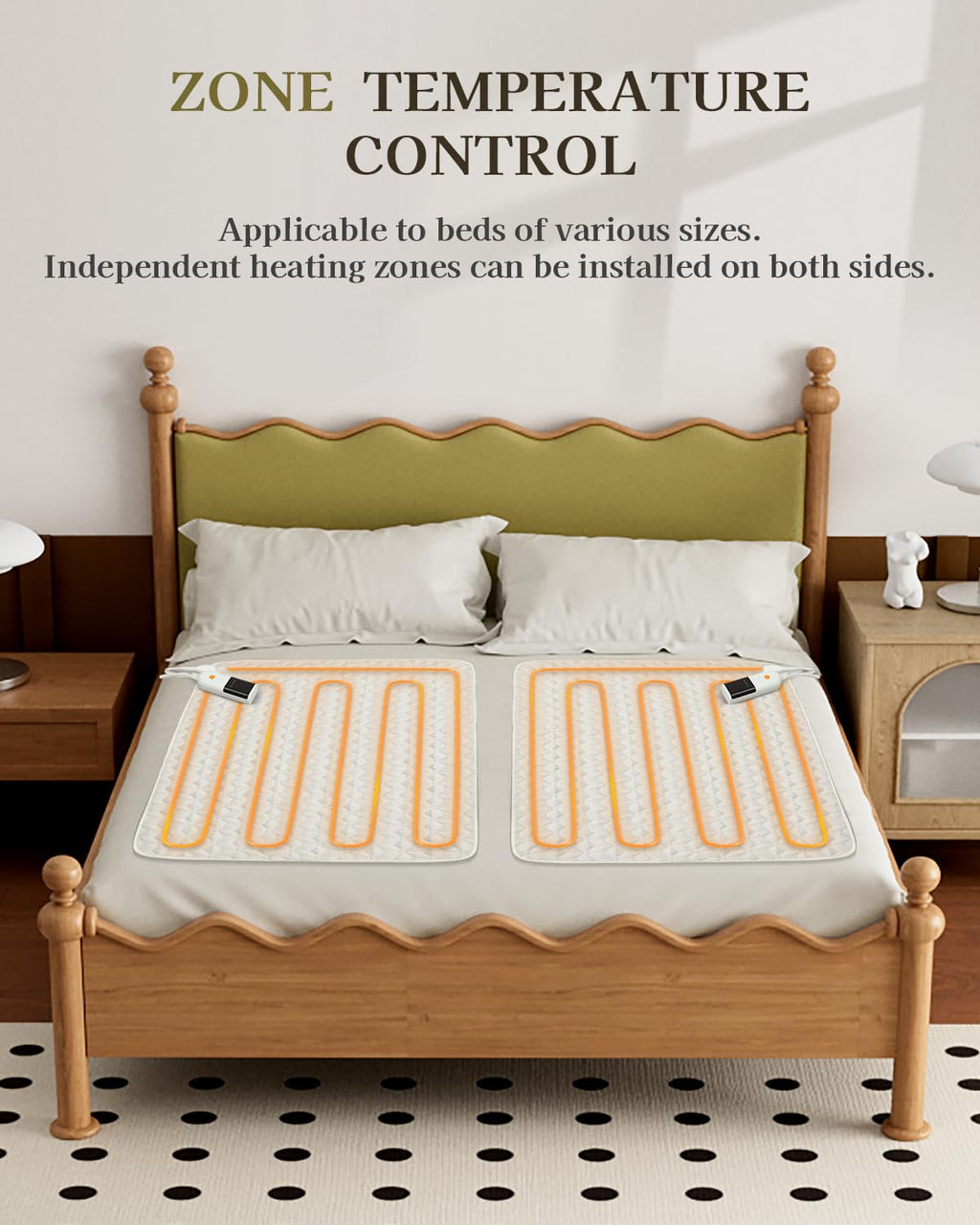 Gotcozy Heated Mattress Pad King Size Dual Control - Electric Mattress Pad Fit up to 15‘’ with 6 Heat Setting & 10 Hour Auto Off ETL Certified Machine Washable(White)