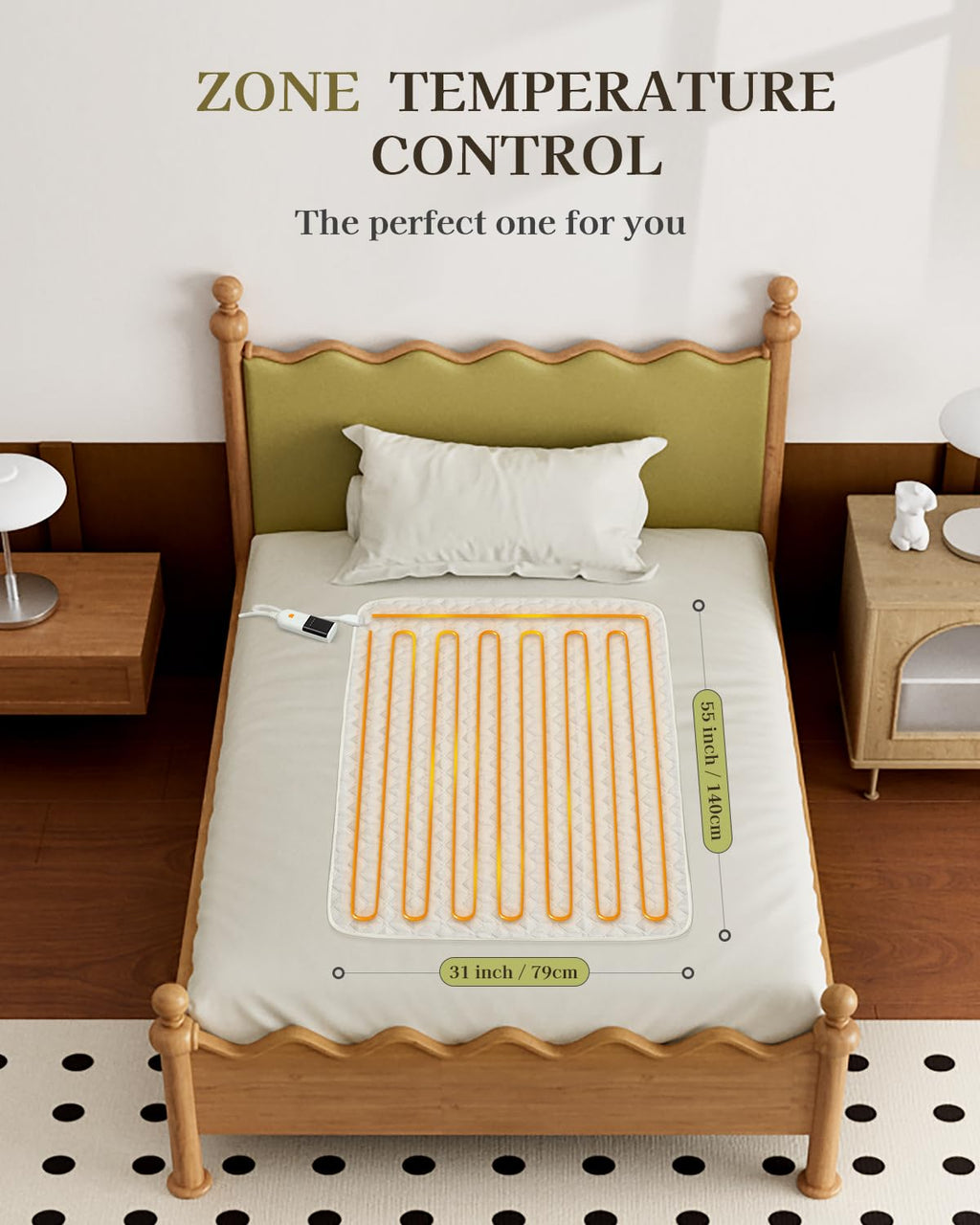 Gotcozy Heated Mattress Pad King Size Dual Control - Electric Mattress Pad Fit up to 15‘’ with 6 Heat Setting & 10 Hour Auto Off ETL Certified Machine Washable(White)